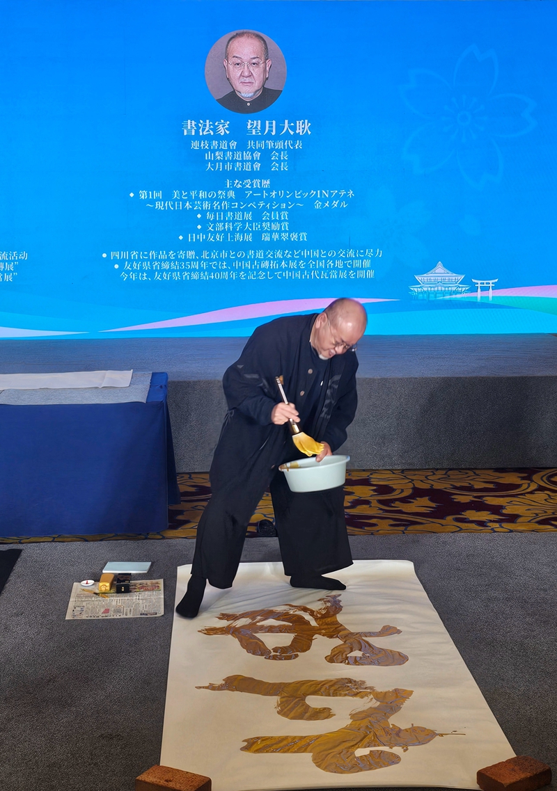 望月大耿现场书道表演