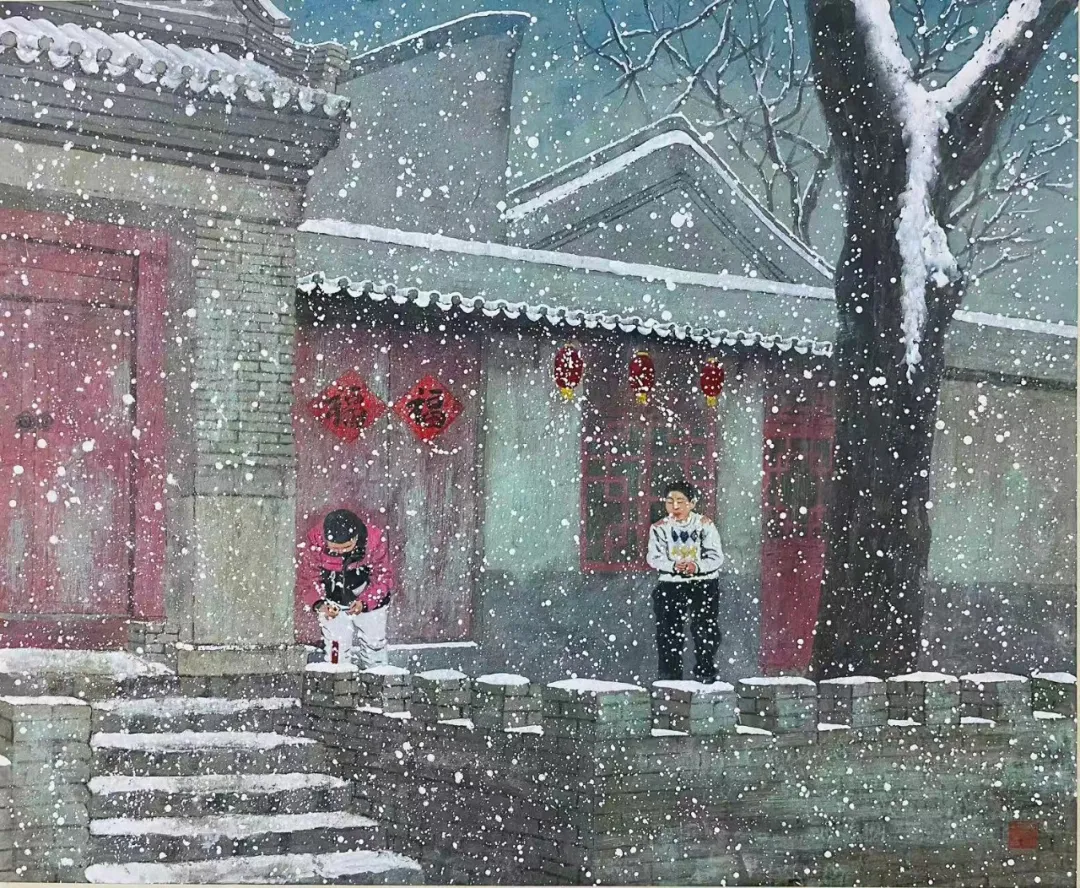 老北京岩彩作品之一